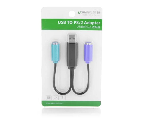 Dây chuyển USB 2.0 sang PS2 Ugreen 20219 (cho bàn phím, chuột, máy scan)