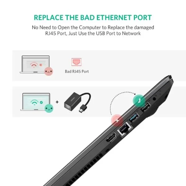 Dây cáp USB 3.0 sang Lan RJ45 vỏ nhựa Ugreen (10/100/1000 Mbps) - Ảnh 4