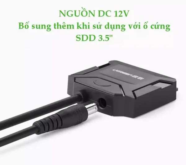 Dây cáp USB 3.0 sang SATA Ugreen CR108 20611 (kèm dây nguồn 12V2A)