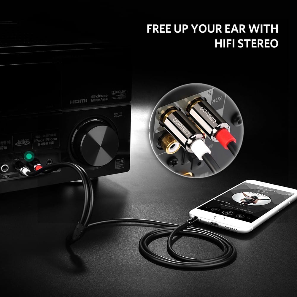 cáp chuyển đổi 3.5mm sang 2RCA Ugreen