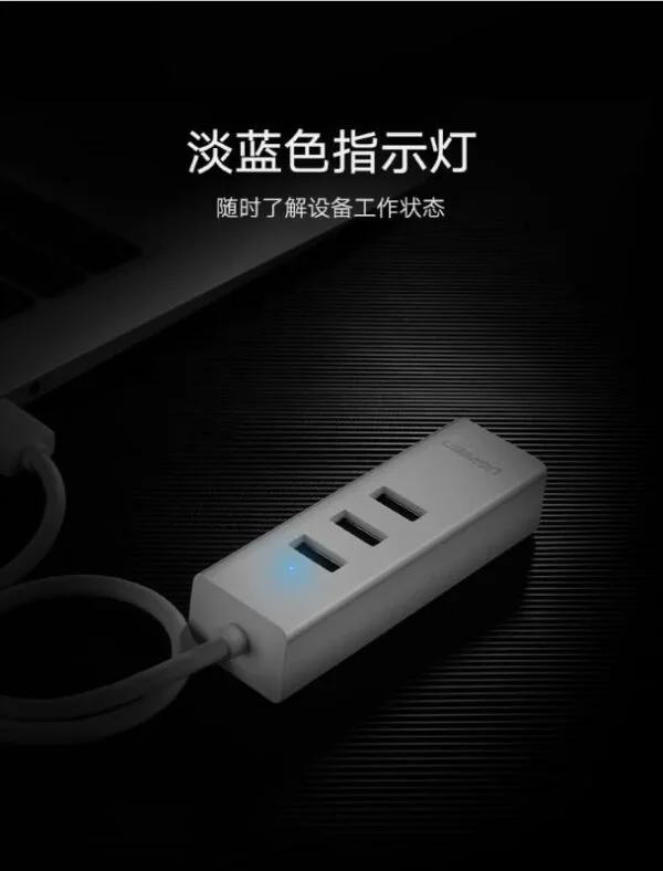 Hub USB 2.0 Ugreen CR129 4 in 1 (3 USB 2.0+1 Lan) - Ảnh 4