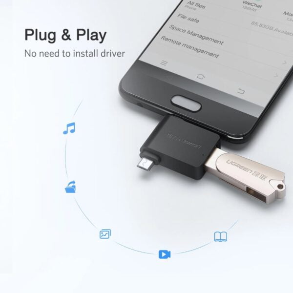 Đầu chuyển Micro USB/USB Type-C sang USB 3.0 Ugreen 30453