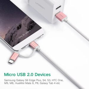 Dây sạc USB 2.0 sang Micro USB và Type C Ugreen