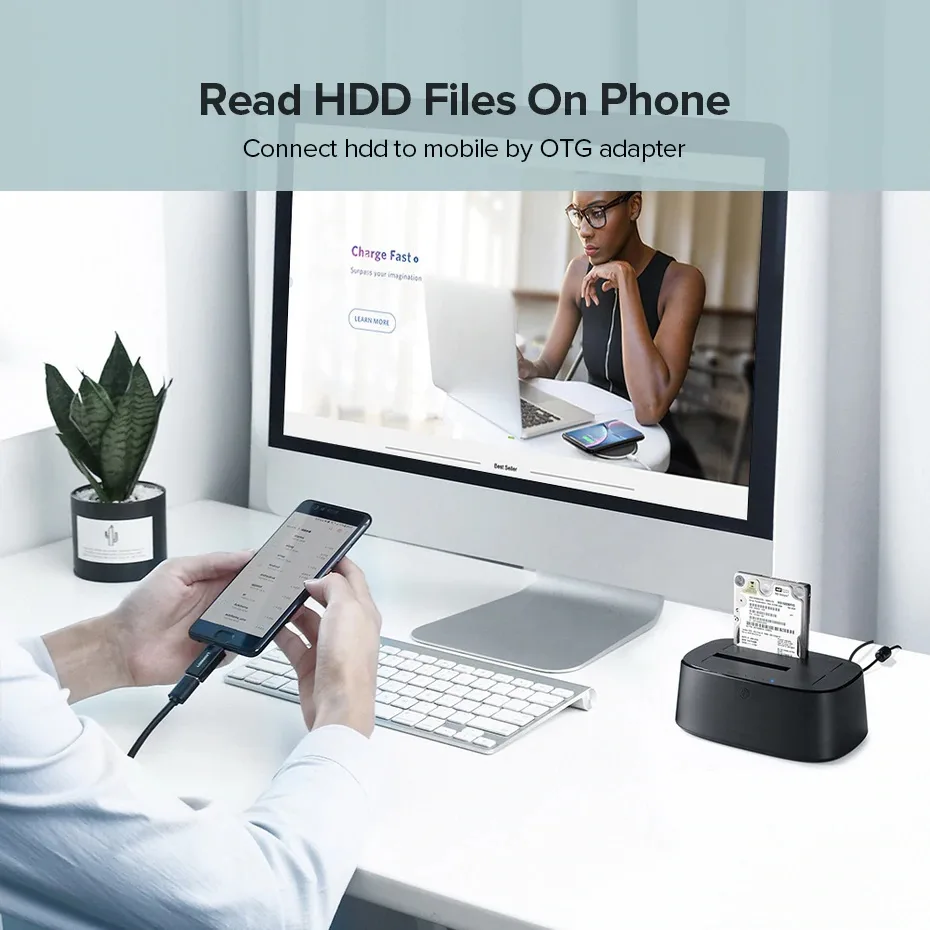 Dock HDD/SSD 2 Cổng SATA 2.5/3.5″ Ugreen 50742