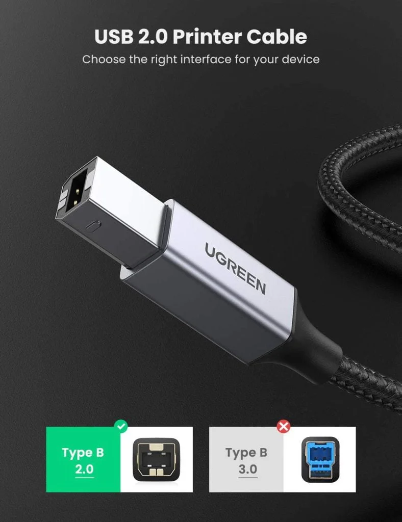Dây cáp máy in USB 2.0 bọc nylon Ugreen
