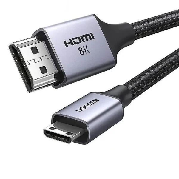 Dây cáp Mini HDMI sang HDMI 2.1 Ugreen HD163 bọc nylon hỗ trợ 8k@60Hz