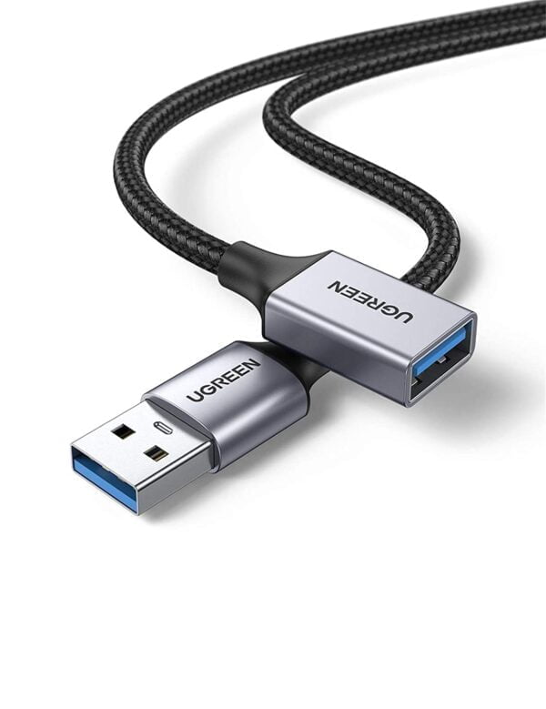 Dây cáp nối dài USB 3.0 Ugreen bọc nylon 1m-2m (1 USB 3.0 dương, 1 USB 3.0 âm)