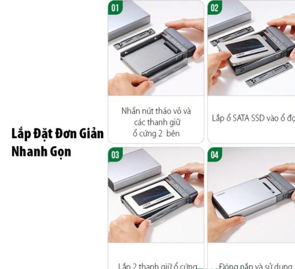 Box đọc ổ cứng 2.5 Dual Ugreen 80857