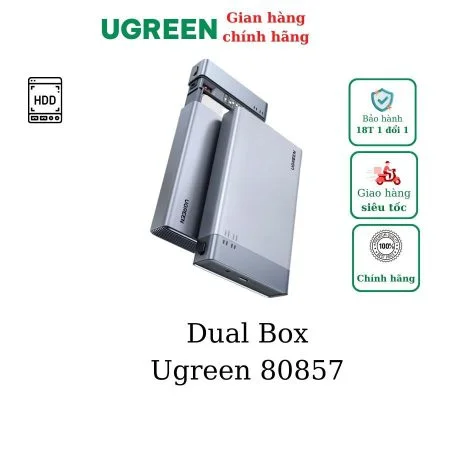 Box đọc ổ cứng 2.5 Dual Ugreen 80857