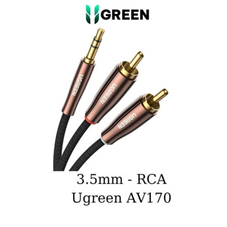 Cáp âm thanh 3.5mm ra 2 RCA dài 1M  cao cấp Ugreen 80845