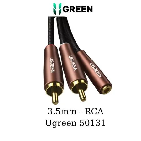 Cáp chuyển 3.5m cái sang 2 RCA dài 2m Ugreen 50131