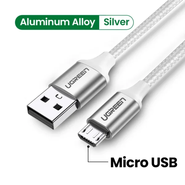 Dây sạc USB 2.0 sang Micro USB bọc nylon Ugreen 25cm-3m