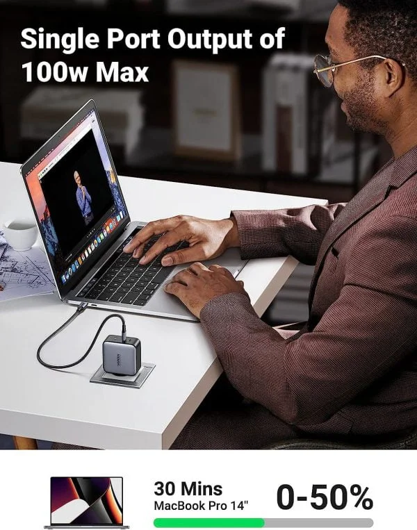 Củ sạc nhanh 100W GaN Nexode 2 cổng USB Type-C PD3.0 Ugreen 40795