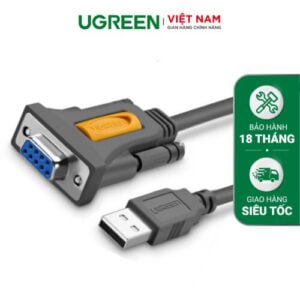 Dây cáp USB 2.0 sang COM RS232 Ugreen CR104 âm