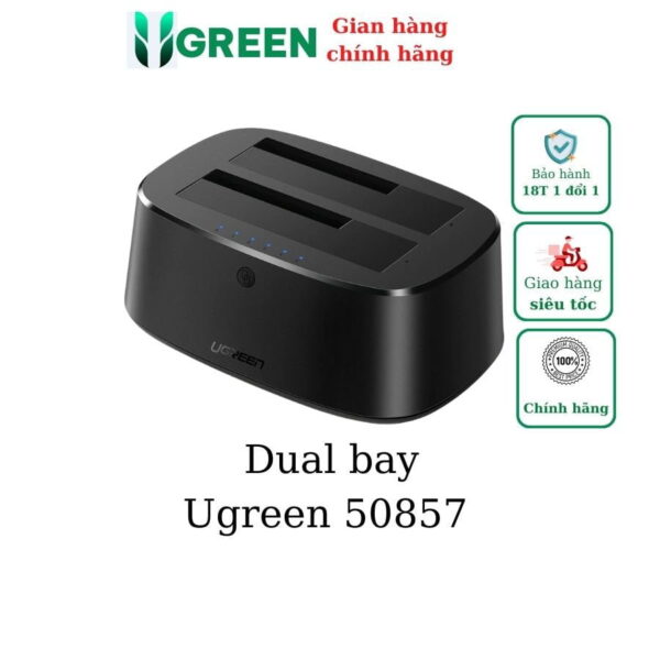 Hộp đựng ổ cứng Docking 2.5/3.5inch Sata/USB 3.0 hỗ trợ 12TB Ugreen 50857