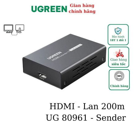 Bộ khuếch đại HDMI qua Lan 200m (Receiver) Ugreen 80962