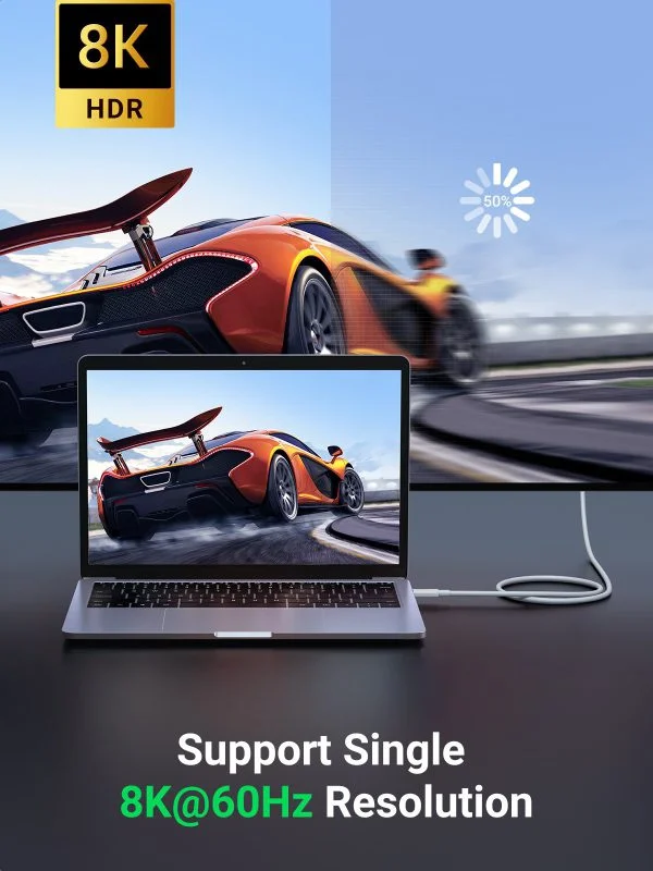 Cáp USB-C 4 Gen 3 dài 0.8m hỗ trợ 8k + PD100w + truyền data 40Gbps Ugreen 40113