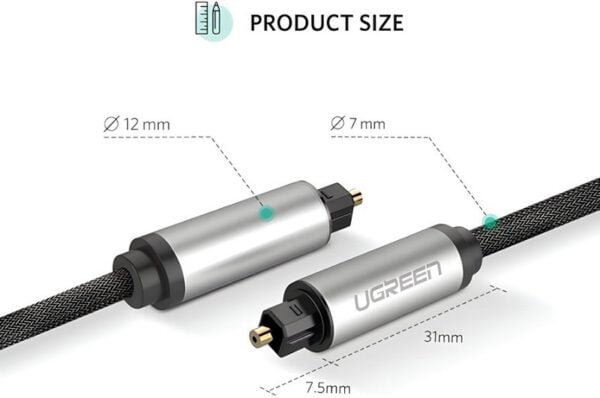 Cáp âm thanh quang dài 2m (Toslink, Optical) Ugreen 10540