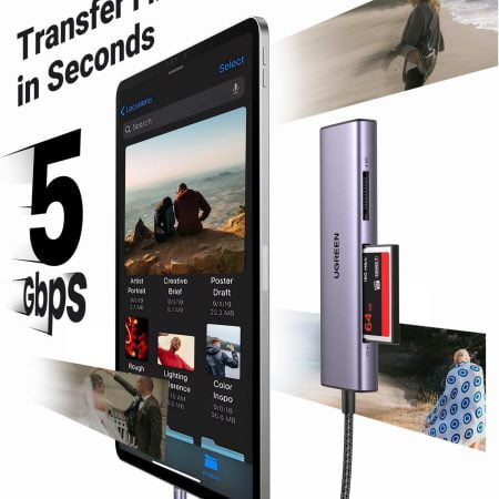 Đầu đọc thẻ USB - C  hỗ trợ SD/TF/CF 3.0/MS Ugreen 15307  CM627