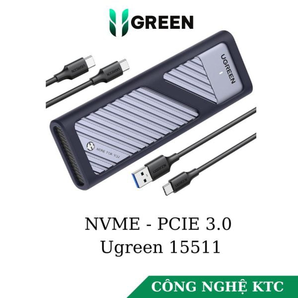 Box ổ cứng SSD M.2 M-KEY/M+B Key NVME - PCIE 3.0 USB C 3.1 GEN2 Ugreen 15511