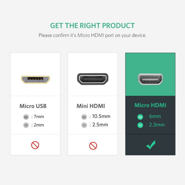 Cáp Micro HDMI to HDMI 20cm Ugreen 20134