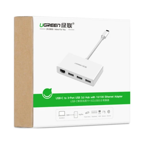 Hub USB Type-C Ugreen 40382 4 in 1 (3 USB 3.1+ 1 LAN)