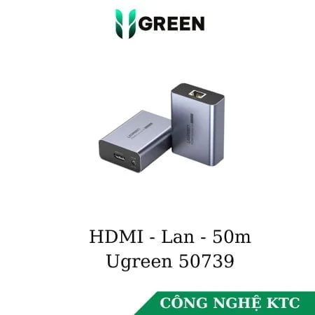 Bộ khuếch đại HDMI 50m qua cáp mạng Ugreen 50739