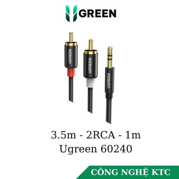 Cáp âm thanh 1 ra 2 RCA dài 1M Ugreen 60240