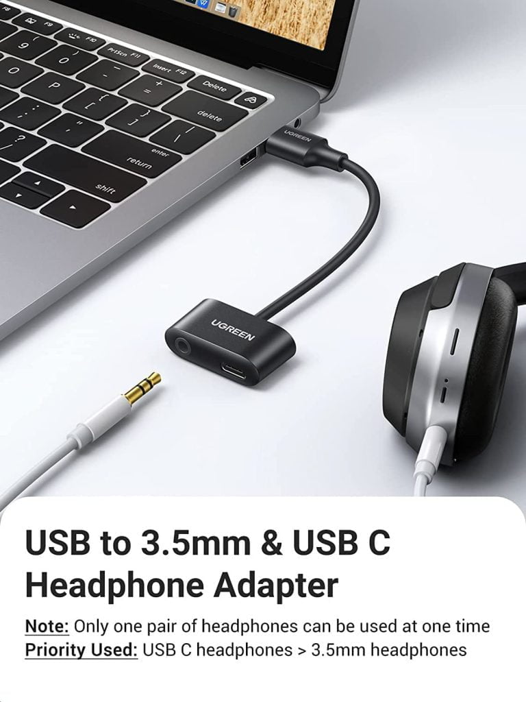 Dây cáp USB 2.0 sang Type-C Jack Audio 3.5mm Ugreen 80897