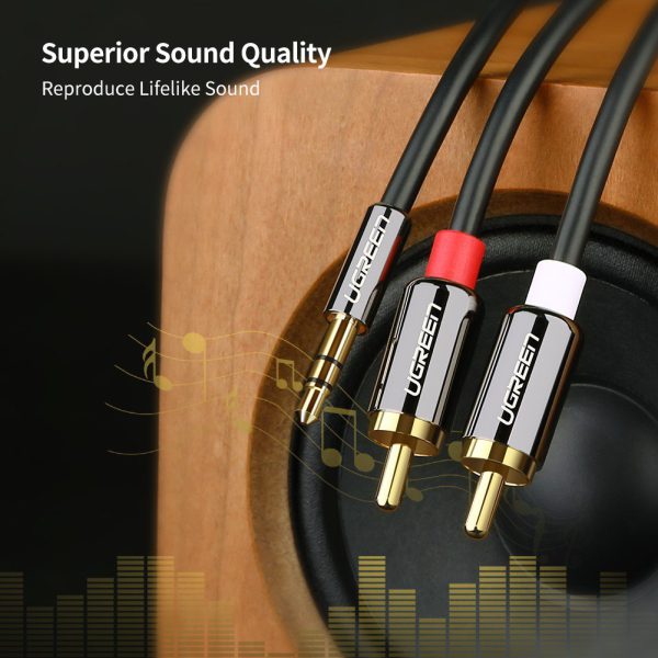 Cáp âm thanh 1 ra 2 RCA 1M Ugreen 10749