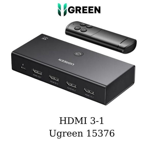 Bộ gộp HDMI chuẩn 2.0 3 vào 1 ra hỗ trợ 4K 60Hz Ugreen 15376