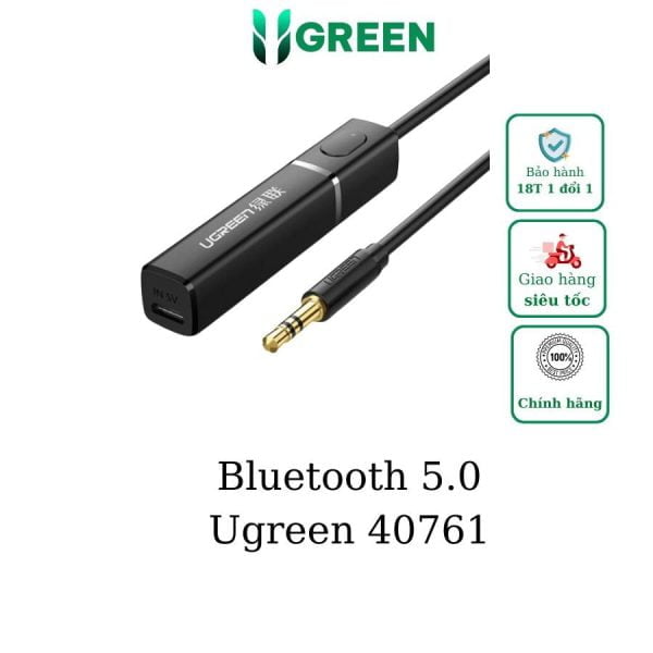 Bộ  phát bluetooth 5.0 APTX cho Loa, Amplifier hỗ trợ jack 3.5mm Ugreen 40761