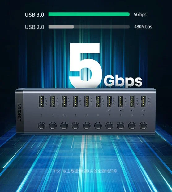 Bộ HUB chia 7 cổng USB 3.0 có công tắc Ugreen 30778