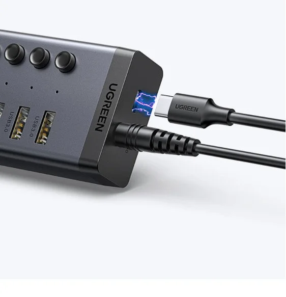 Bộ HUB chia 7 cổng USB 3.0 có công tắc Ugreen 30778
