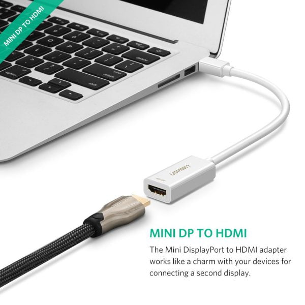 Cáp chuyển Mini DisplayPort to HDMI hỗ trợ 4K màu trắng Ugreen 40361