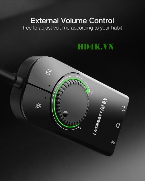 Cáp USB Sound 3.5mm Loa & Mic Có Volume Control Ugreen 40964