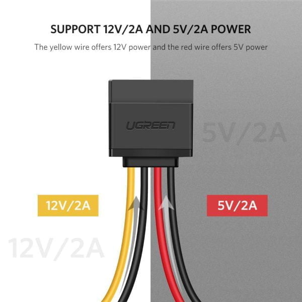 Cáp nối nguồn sata 15Pin (Male to Female) dài 20cm  Ugreen 50718