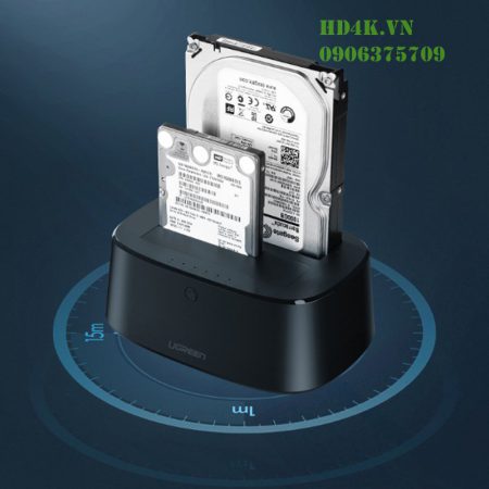 Dock HDD/SSD 2 Cổng SATA 2.5/3.5" Ugreen 50742