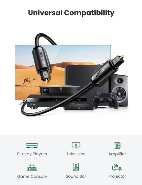 Cáp âm thanh quang dài 1m (Toslink Optical) Ugreen 70890