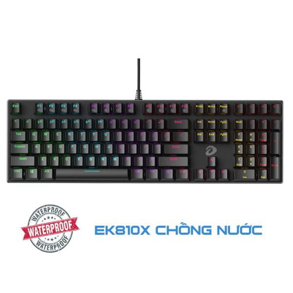 Bàn phím cơ Gaming DAREU EK810X RGB (Chống nước, Optical switch)