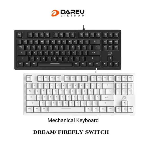 Bàn phím cơ Gaming DAREU EK87L v2 (Dream / Firefly switch – No LED)