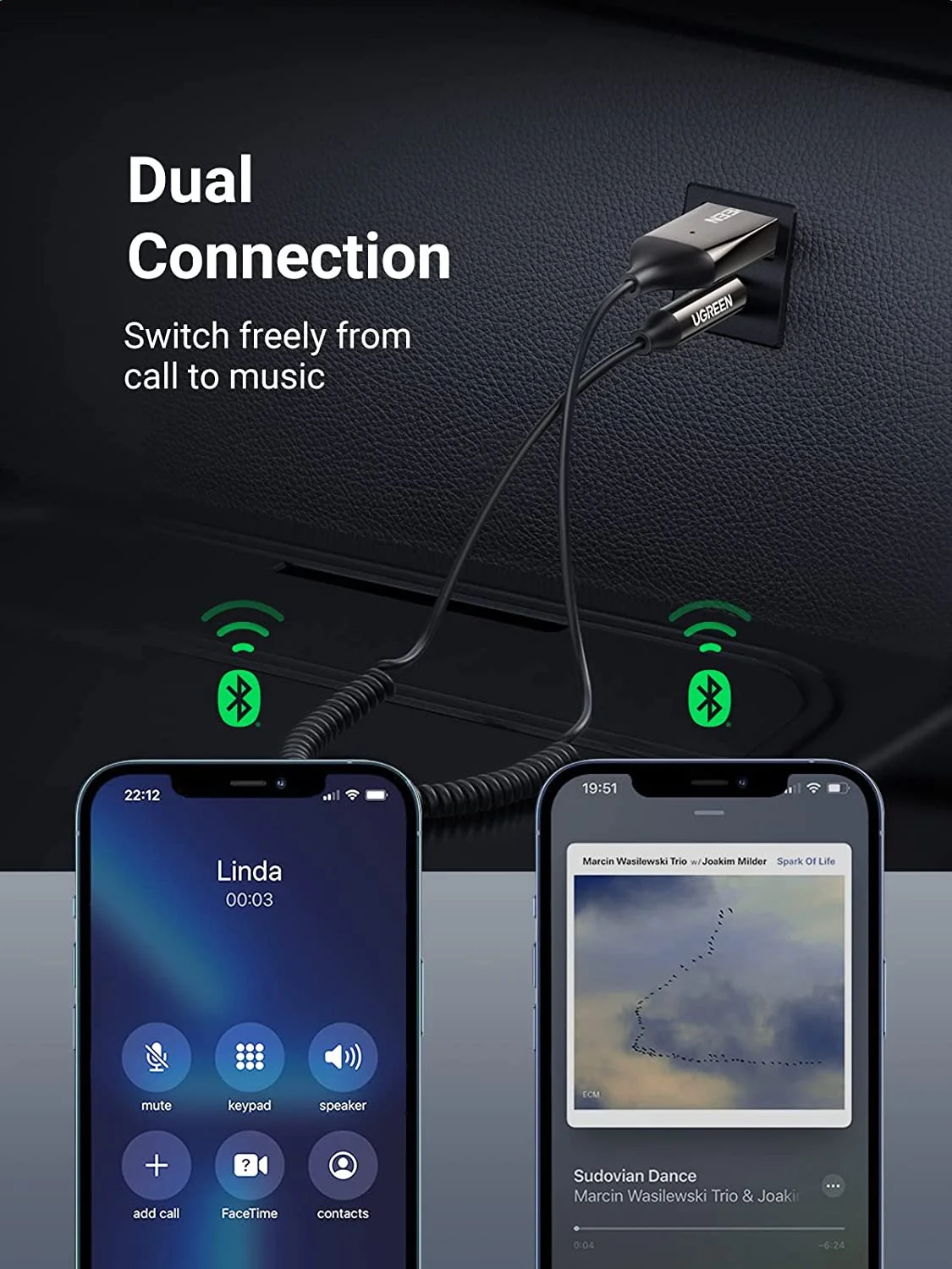 Bộ thu tín hiệu Bluetooth 5.0 Ugreen 70601