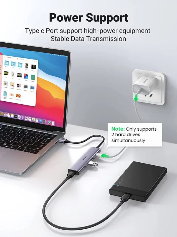 Bộ chia USB 3.0 ra 4 cổng Ugreen 20805 vỏ nhôm