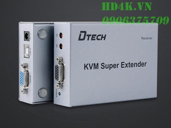 Bộ khuếch đại VGA qua Lan  100m có KVM DTECH DT-7044