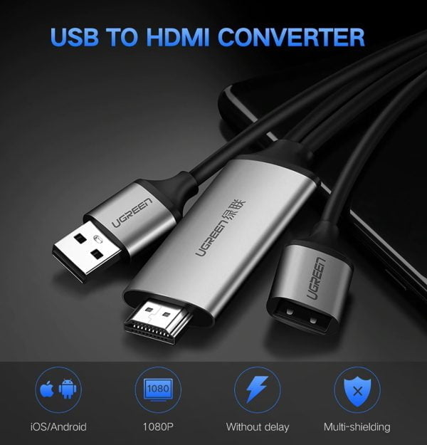 Cáp chuyển từ điện thoại ra Tivi HDMI dài 1.5m Ugreen 50291