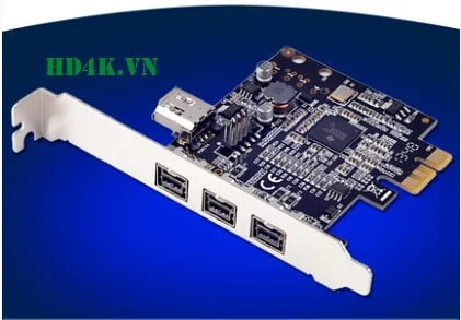 Card chuyển đổi PCI-E to  Firewire 800 1394B 3 port, 1394A 1 port Syba