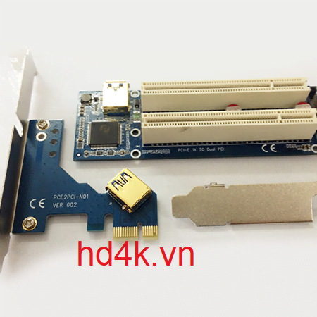 Card chuyển PCI-E 1X to 2 PCI