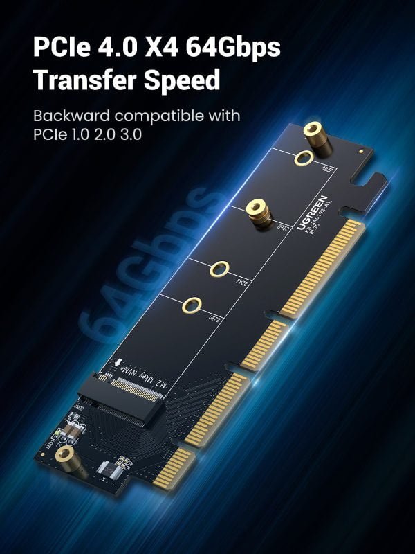 Card PCIe 4.0(16×) to M.2 NVMe Expansion Card Ugreen 30715