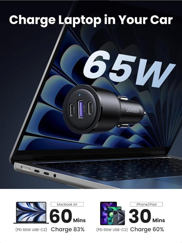 Sạc ô tô 69W 3 in 1 Ugreen 20467