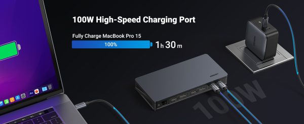 Bộ chuyển đổi USB-C sang  2*USB 3.1 + 1*USB-C +  2*HDMI + 2*DP1 + RJ45 Gigabit + PD Ugreen (90912)